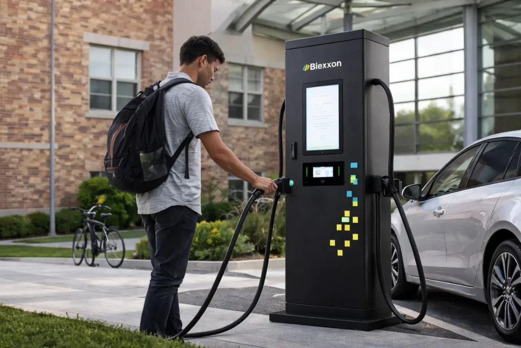 Infraestructura de carga eléctrica para universidades y campus educativos