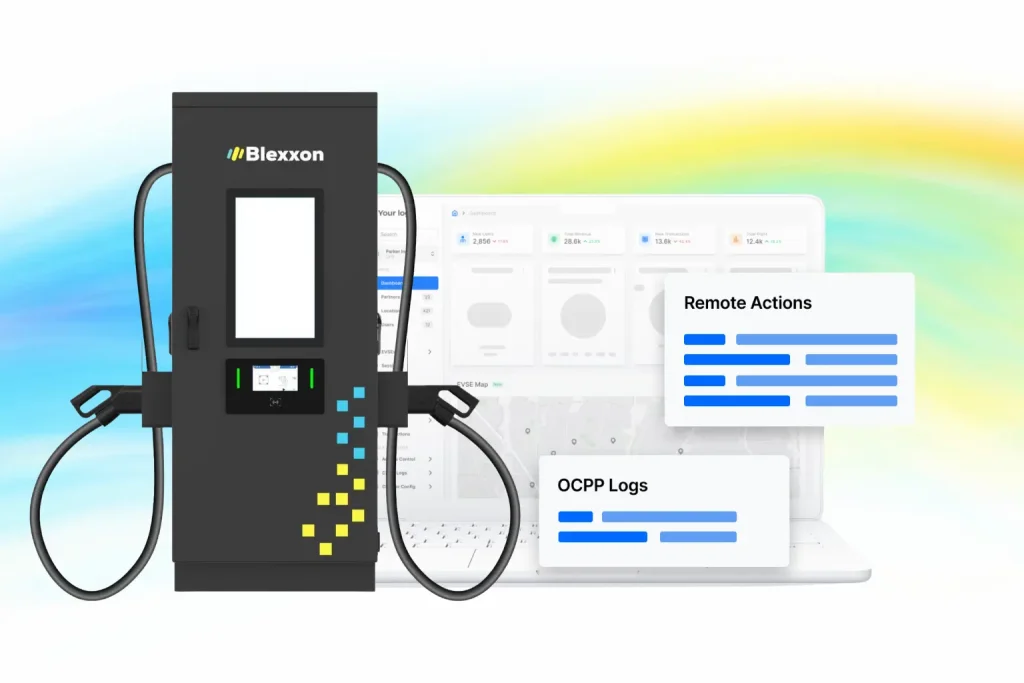 Cargadores para operación pública con hardware, software y soporte para redes de carga eléctrica