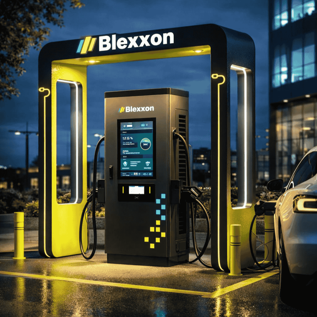 infraestructura de carga para autos eléctricos Blexxon con plataforma de monitoreo y gestión remota