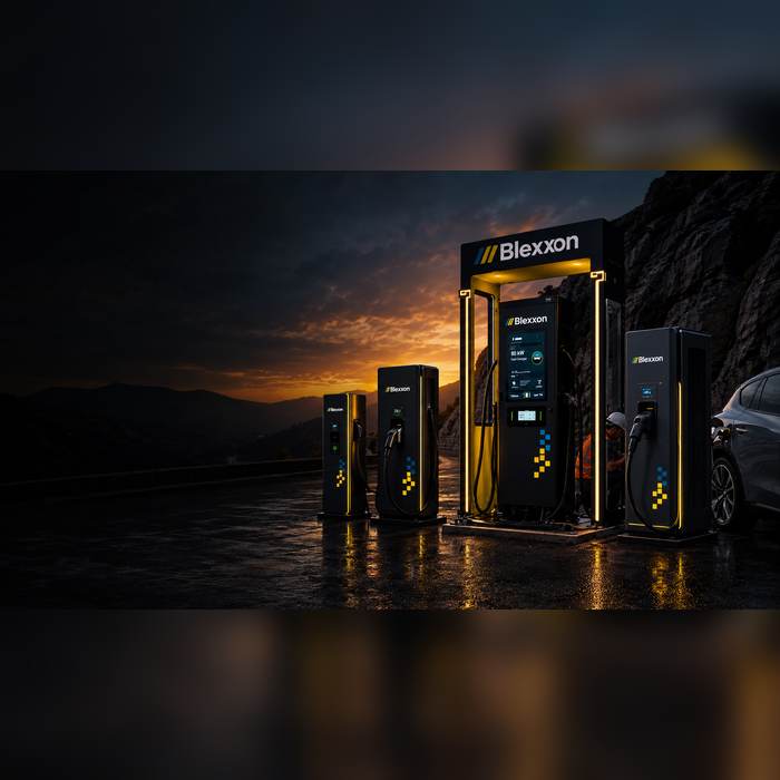 Cargadores Blexxon para electrolineras con equipo de 80 kW y cargadores para diferentes modelos de negocio