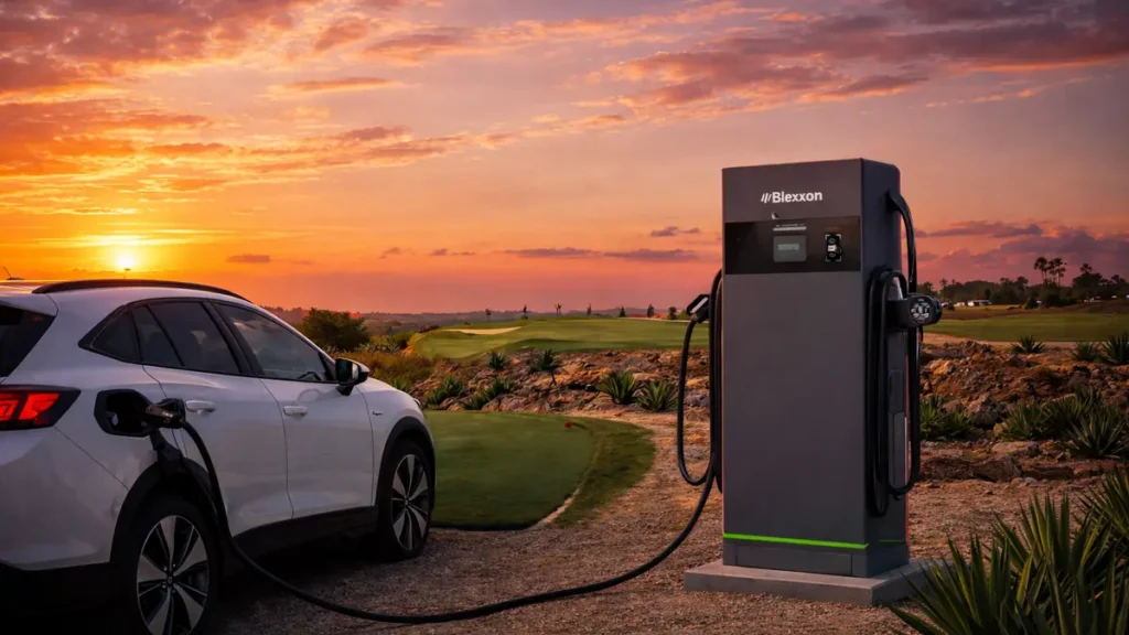 Cargador rápido Blexxon para autos eléctricos en Club de Golf Xalapa